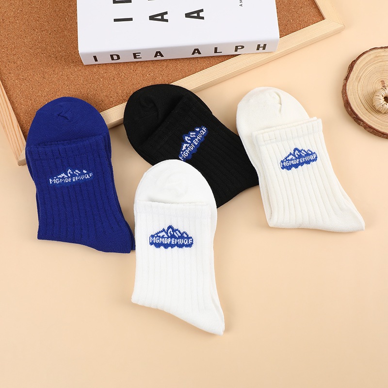 Tất vớ nam nũ cổ cao basic phong cách vintage Hàn Quốc chất cotton co giãn ấm áp HANASO TD076