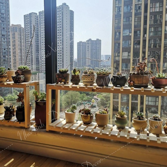 Kệ ban công, kệ sen đá cây cảnh, Kệ decor trang trí nhà, chung cư, quán cafe, homestay