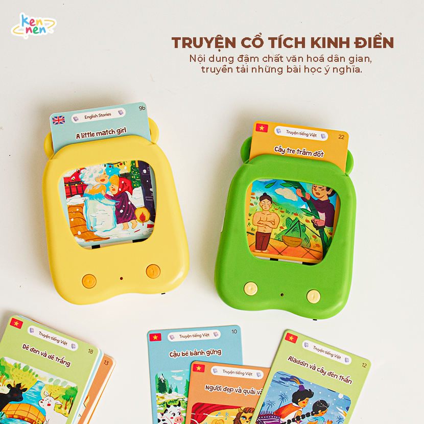 Máy đọc song ngữ 100 truyện thơ Anh Việt Kennen 100Plus - bảo hành 6 tháng