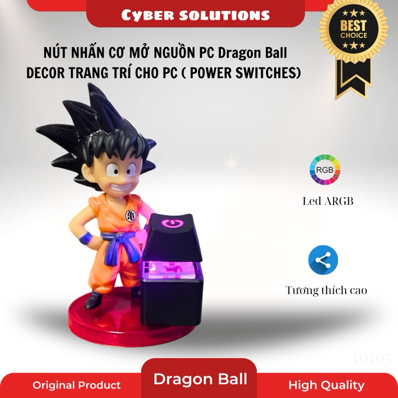 Nút power PC để bàn mở máy tính 1 chạm led arbg decor mô hình goku ...