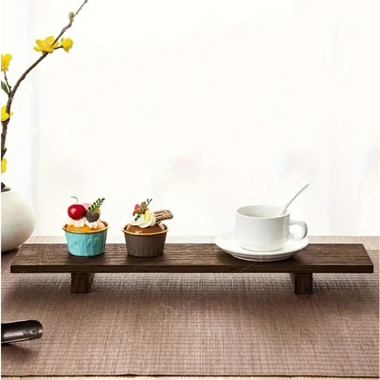 Kệ bàn trà, kệ trà decor trang trí phong cách trà đạo bằng gỗ