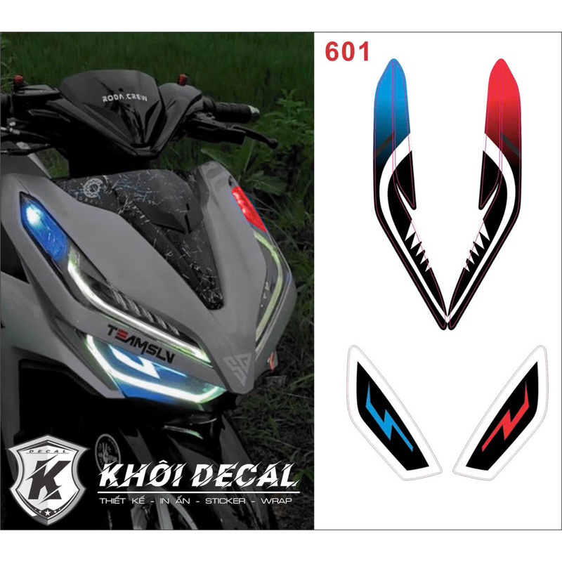 Decal dán đèn Vario 2018-2024 2 màu(đời xe 125i-150i)
