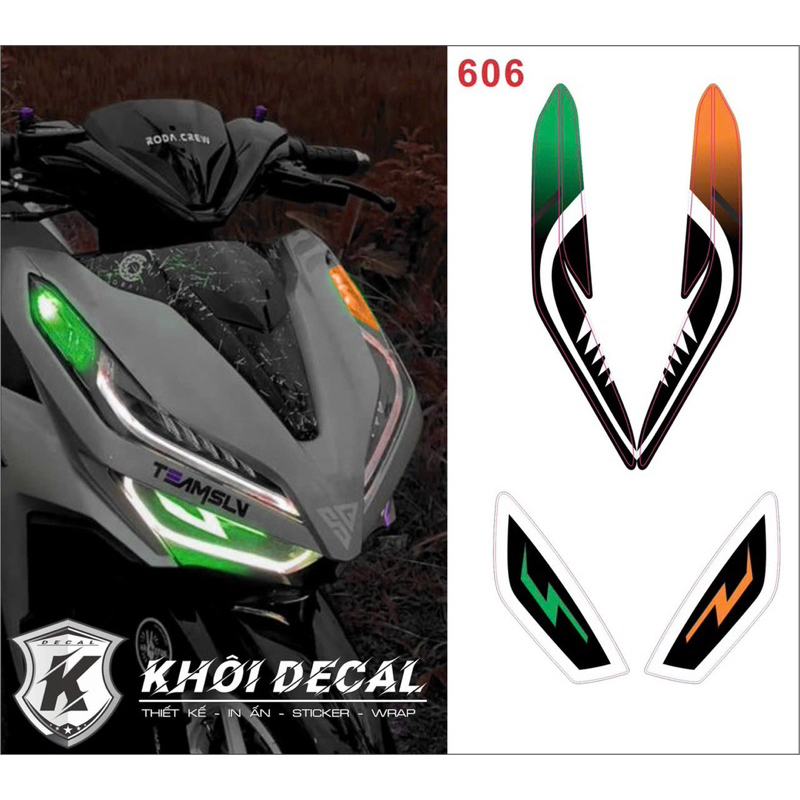 Decal dán đèn Vario 2018-2024 2 màu(đời xe 125i-150i)