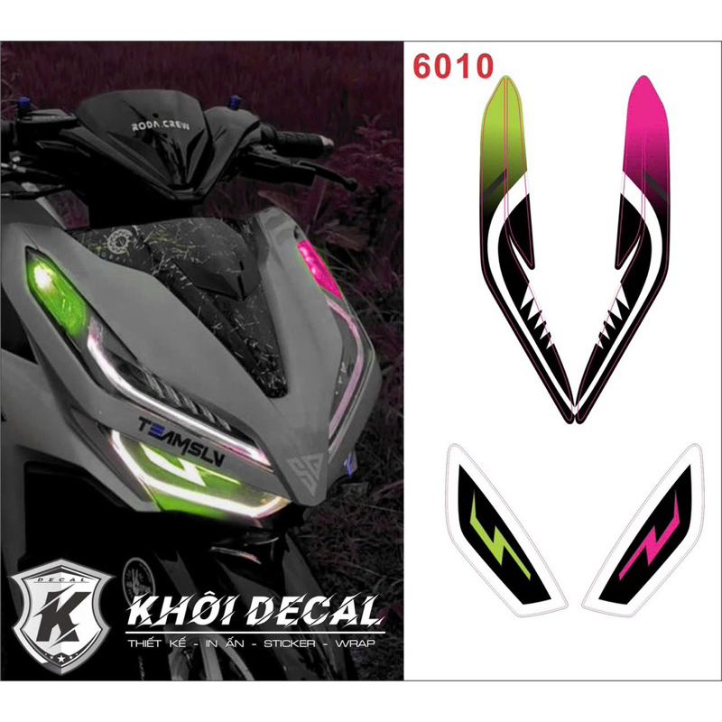 Decal dán đèn Vario 2018-2024 2 màu(đời xe 125i-150i)