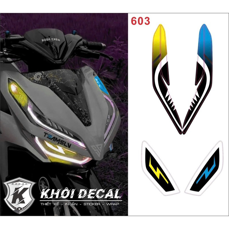 Decal dán đèn Vario 2018-2024 2 màu(đời xe 125i-150i)