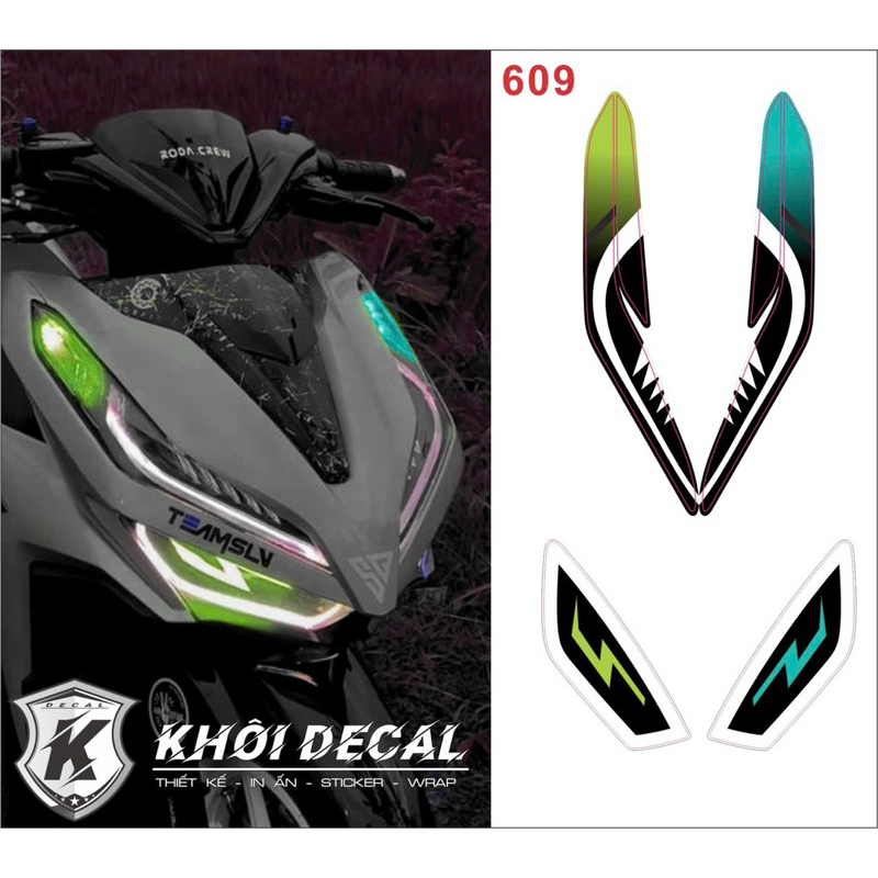 Decal dán đèn Vario 2018-2024 2 màu(đời xe 125i-150i)