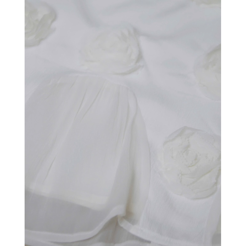 DL49 Váy trắng tinh hoa hồng nổi bé Diệu linh shop kids- váy  chất liệu Taft cotton mềm mại cho bé gái size 8-35kg