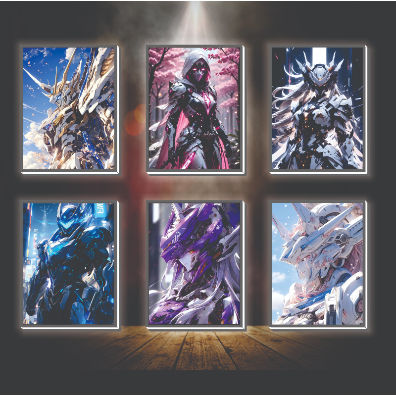 Tranh đèn led 3D đổi màu GUNDAM - Tranh đèn led 3D GUNDAM trang trí bàn làm việc, đèn ngủ