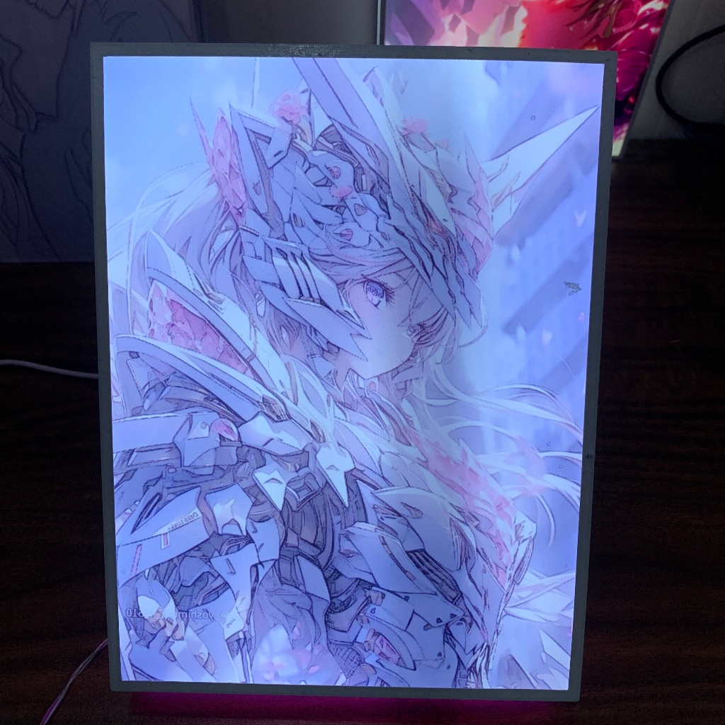 Tranh đèn led 3D đổi màu GUNDAM - Tranh đèn led 3D GUNDAM trang trí bàn làm việc, đèn ngủ