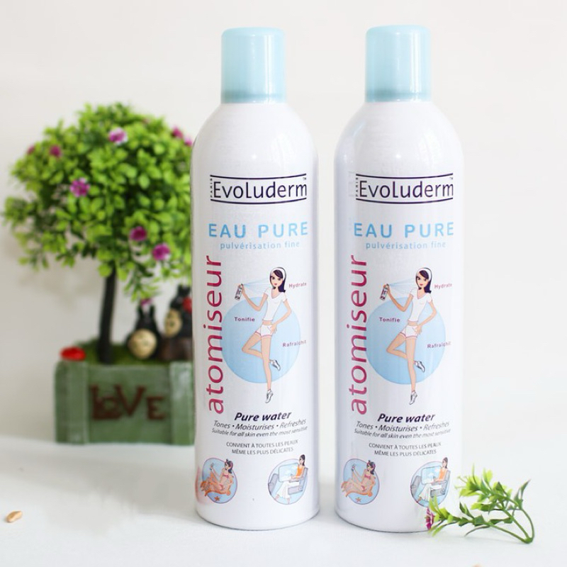 Xịt khoáng cấp ẩm Evoluderm 125ml-400ml. Sản phẩm giúp da ko bị thô ráp.