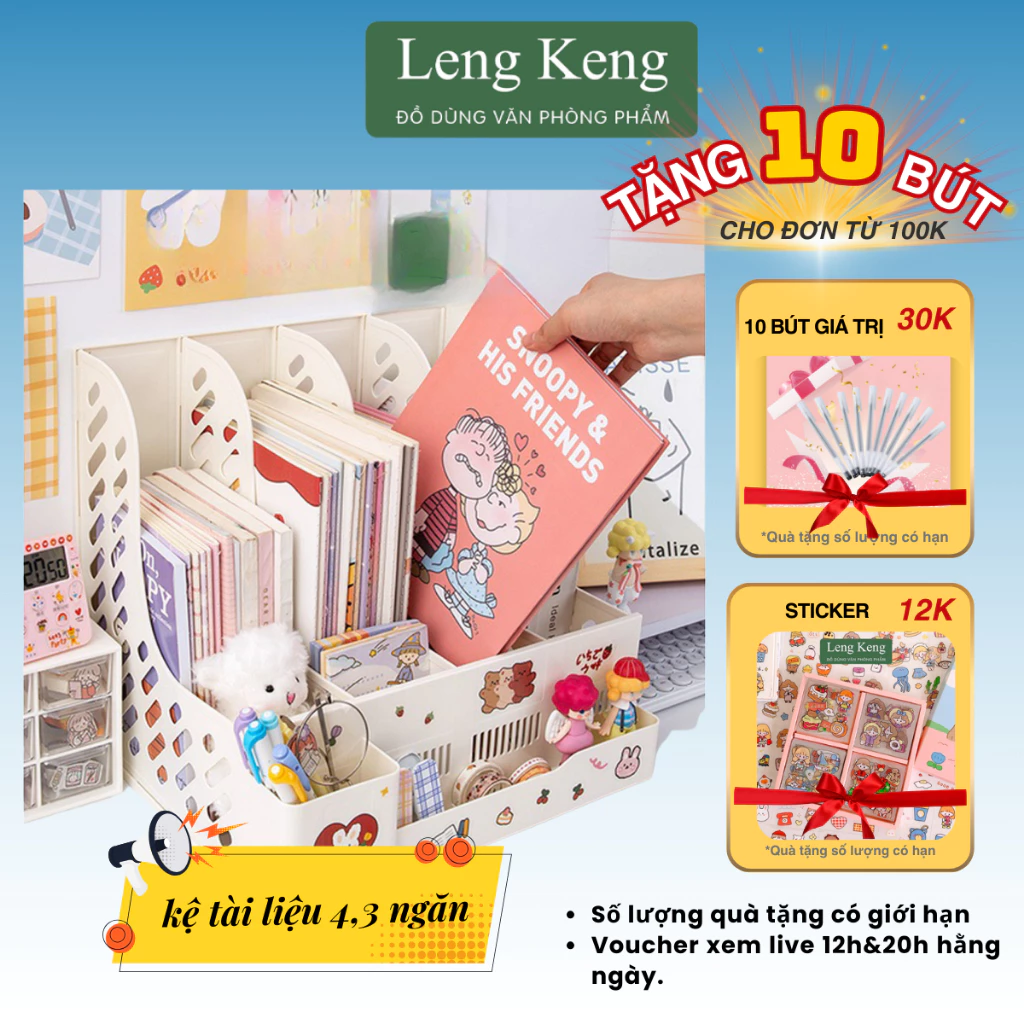 Khay đựng tài liệu Leng Keng kệ đựng tài liệu văn phòng A4 4 ngăn để bàn lưu trữ sách vở văn phòng p