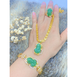 Bộ trang sức b3 món dây chuyền, mặt, lắc tay tì hưu
