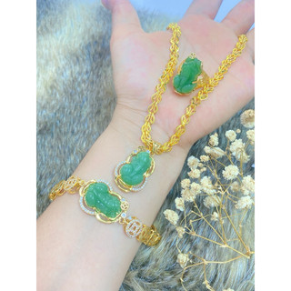 Bộ trang sức b3 món dây chuyền, mặt, lắc tay tì hưu