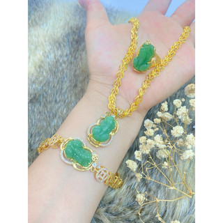 Bộ trang sức b3 món dây chuyền, mặt, lắc tay tì hưu