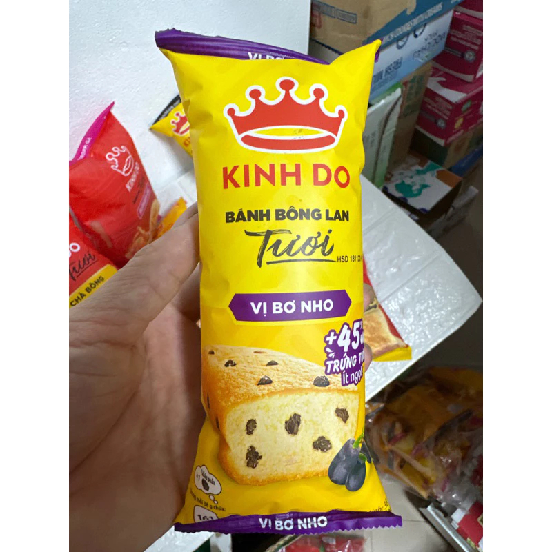 Bánh bông lan tươi bơ nho Kinh Đô gói 38g