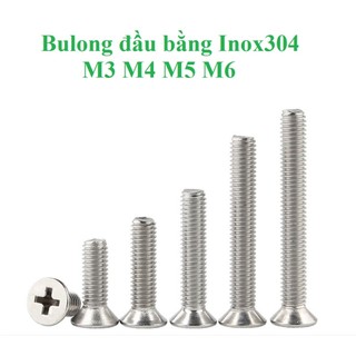 50 cái  M3 M4 M5 M6 Vít pake đầu bằng thân bulong,bulong đầu bằng inox304 M3-M6