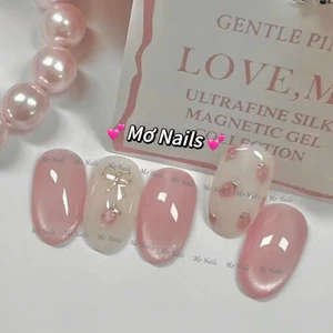 Nail box thiết kế tiểu thư mắt mèo hồng trái dâu dễ thương xinh xắn M116