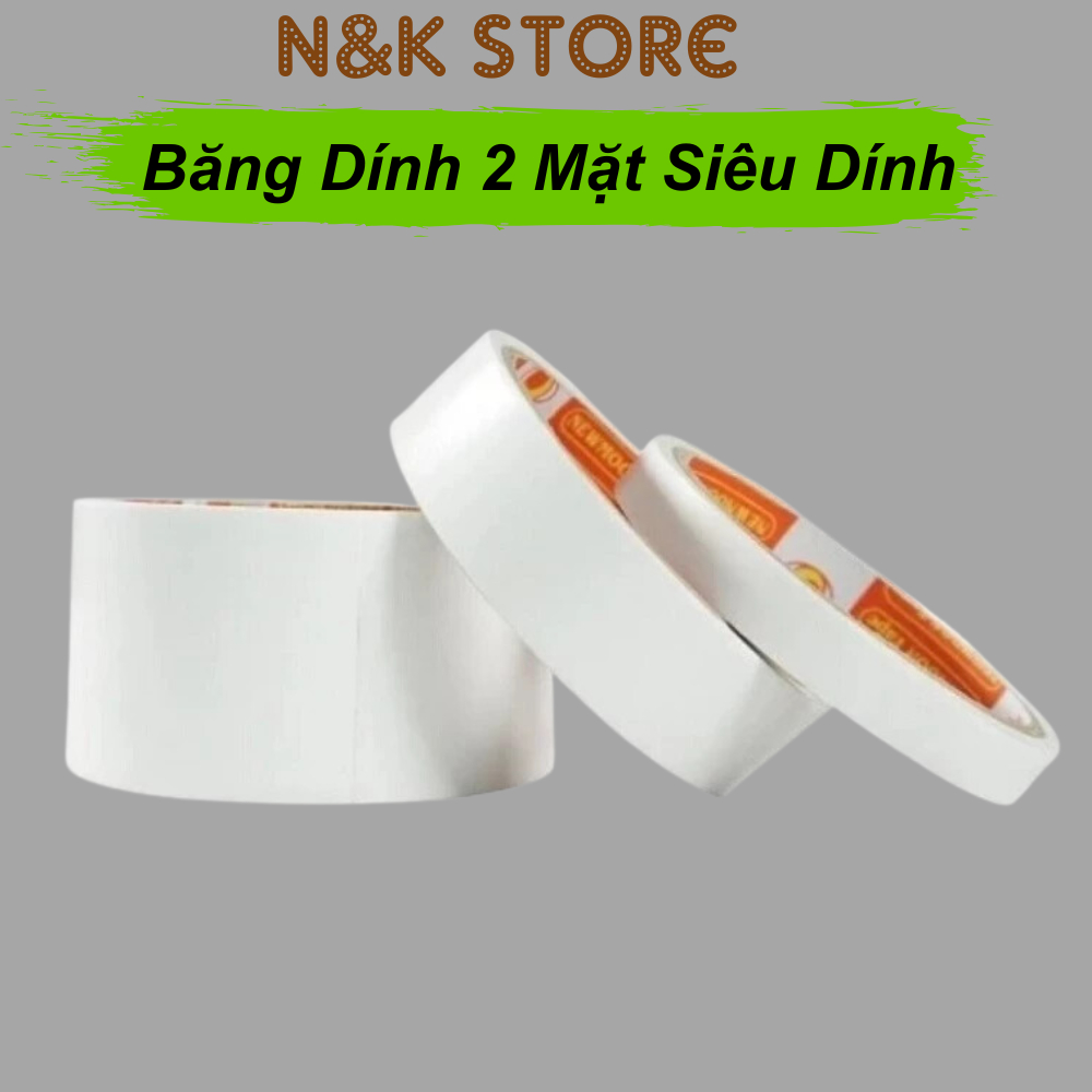 Băng dính 2 mặt 2cm-5cm, băng keo 2 mặt siêu dính