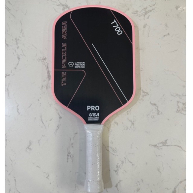 ( HOẢ TỐC ) Vợt Pickleball T700 PRO Viền Hồng, mặt carbon siêu nhám
