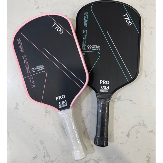 ( HOẢ TỐC ) Vợt Pickleball T700 PRO Viền Hồng, mặt carbon siêu nhám