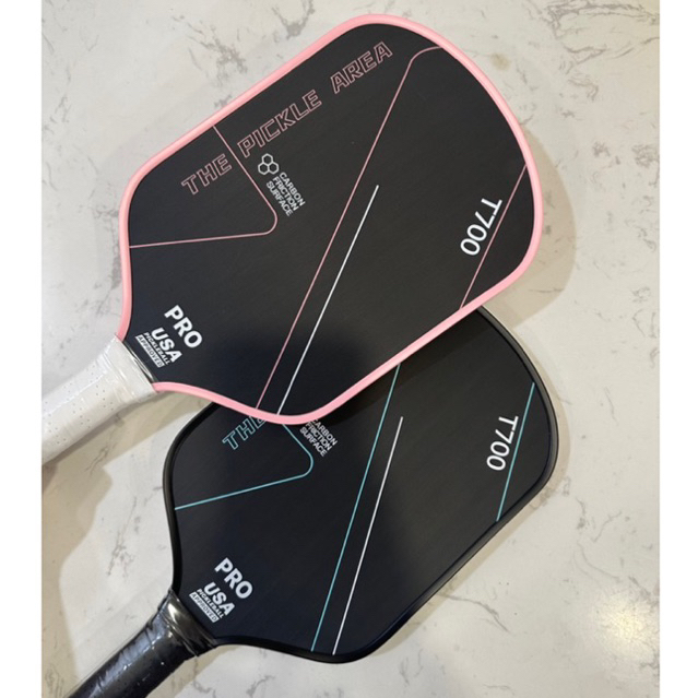 ( HOẢ TỐC ) Vợt Pickleball T700 PRO Viền Hồng, mặt carbon siêu nhám