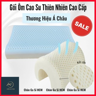 ☪️THƯƠNG HIỆU Á CHÂU☪️ Gối Cao Su Thiên Nhiên Á Châu Đàn Hồi, Êm Ái, Độ Bền 10N, Gối Nằm, Ôm Đủ Mẫu