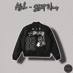 ⚡️[Hight Quality] Áo Khoác Bomber Varsity StussyxN1kks Jacket-Logo Thêu Cao Cấp Trần Bông Phao 2 Mặt Cực Ấm Street Wear