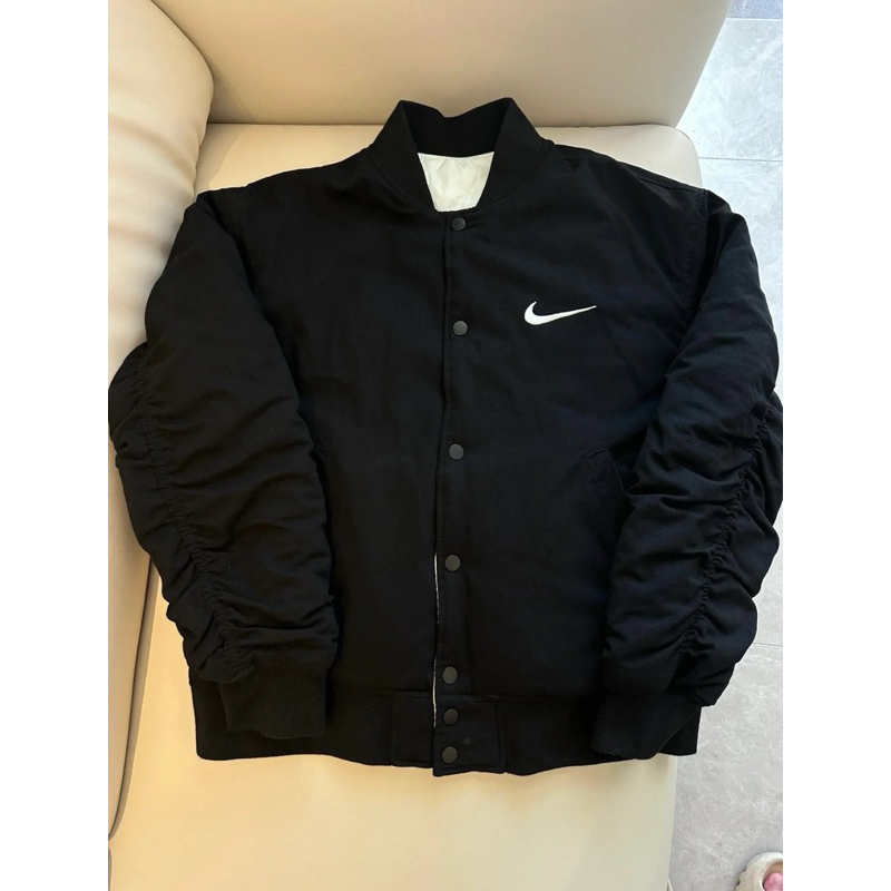 ⚡️[Hight Quality]  Áo Khoác Bomber Varsity StussyxN1kks Jacket-Logo Thêu Cao Cấp Trần Bông Phao 2 Mặt Cực Ấm Street Wear