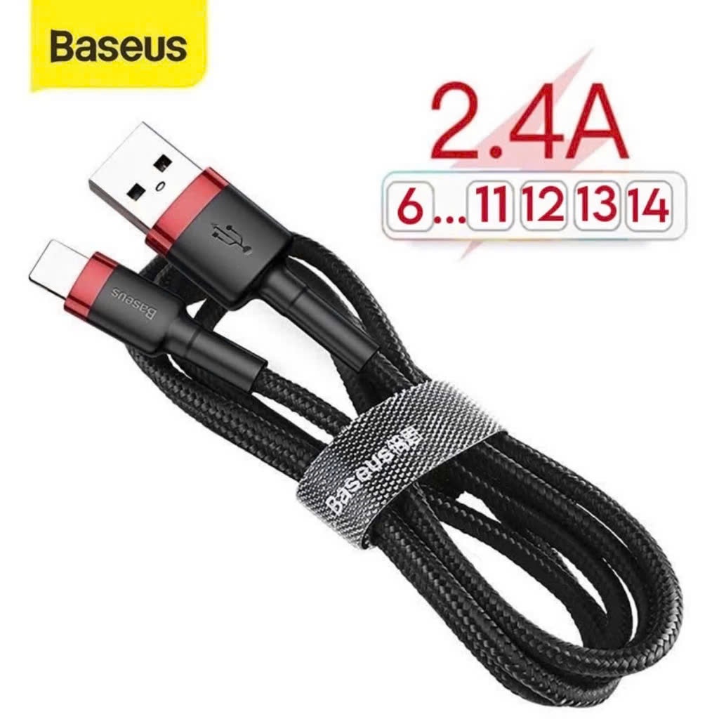 Dây sạc chính hãng Baseus dùng cho 6 7 …12 13 14 Cáp bọc dù dài 1m 2 mét 3m