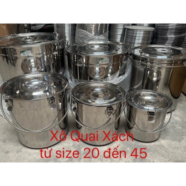Xô trụ inox có nắp khóa kín chống tràn ( KHÔNG RON CAO SU ) | Shopee ...