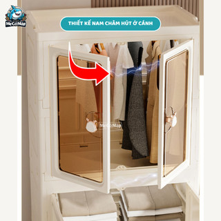 Tủ Quần Áo Gấp Gọn Cho Bé Có Ngăn Treo, Tủ Nhựa Đựng Quần Áo Chất Liệu Nhựa PP Không Mùi, An Toàn Cho Bé - HC08