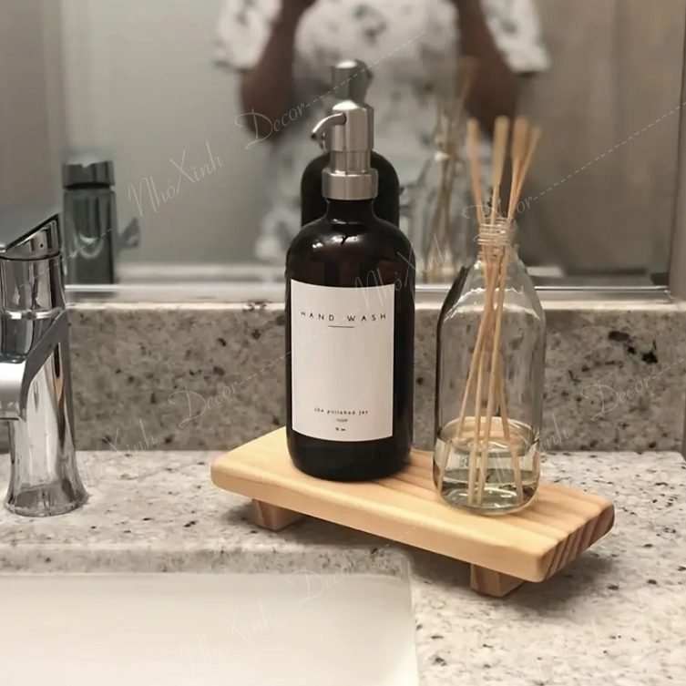 Kệ gỗ để đồ khách sạn, cafe, homestay, spa decor trang trí