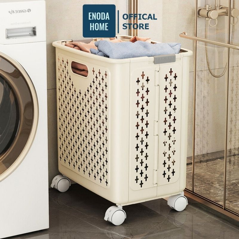 Giỏ Đựng Quần Áo Gấp Gọn ENODA HOME, Giỏ Đựng Đồ Đa Năng Có Bánh Xe Q046