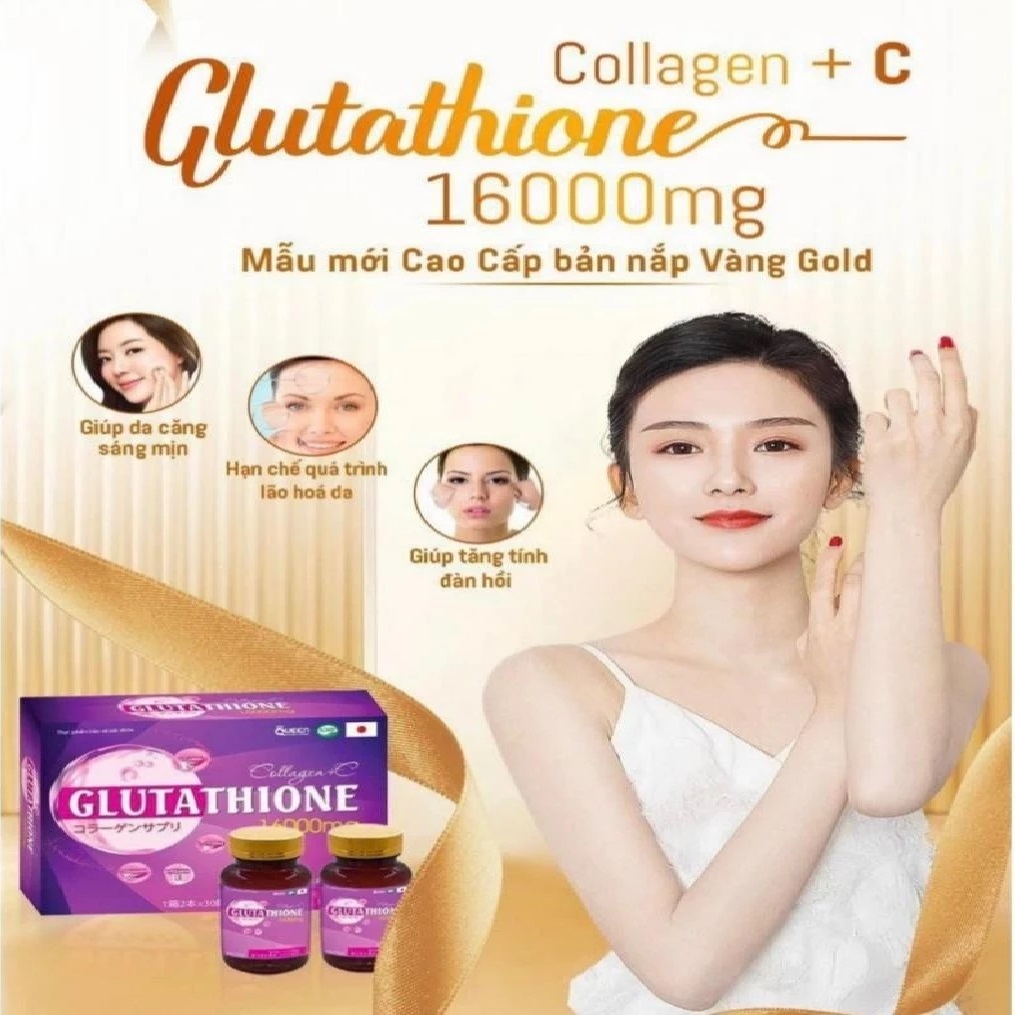 glutathione 16000 Viên Uống Trắng da COLLAGEN GLUTATHIONE 16000mg Nắp vàng main image 0