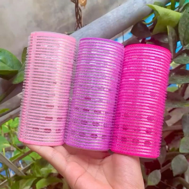 [Giao màu ngẫu nhiên] Ống cuốn tóc có gai dính, lõi nhôm giữ nhiệt. Size to giúp định hình phần tóc mái.