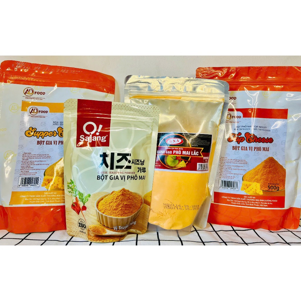 1KG Bột Phô Mai VỊ NGỌT Top Cheese Màu cam nhẹ, thơm đậm đà