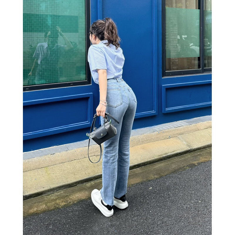 MIDDUA - JN200 Quần ống đứng denim, chất co giãn,độ dài +100cm