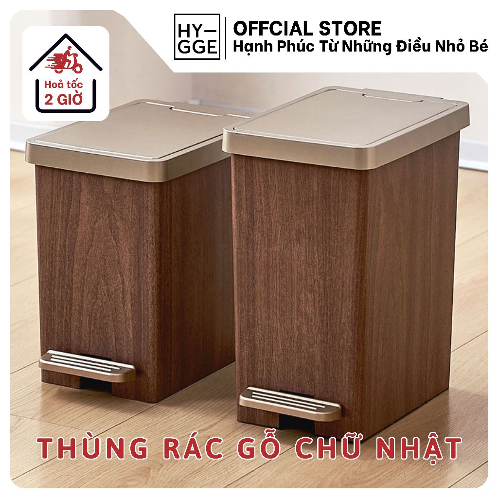 Thùng Rác Chữ Nhật Đạp Chân Tích Hợp Ấn Nút Mở Nắp Dung Tích 12L, Sọt ...
