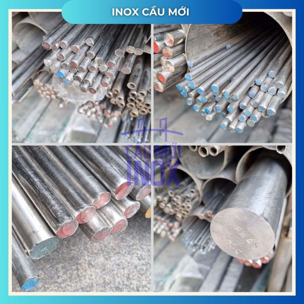 Trục tròn đặc inox 304 phi 4, 5, 6, 8, 10, 12, 14mm, chiều dài 0.5m/1m/1.2 mét, hảng loại 1
