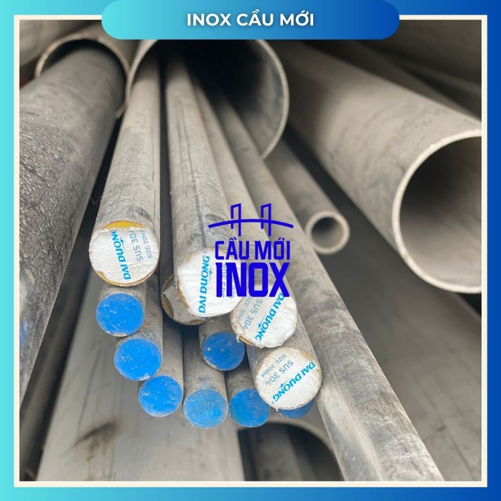 Trục tròn đặc inox 304 phi 4, 5, 6, 8, 10, 12, 14mm, chiều dài 0.5m/1m/1.2 mét, hảng loại 1