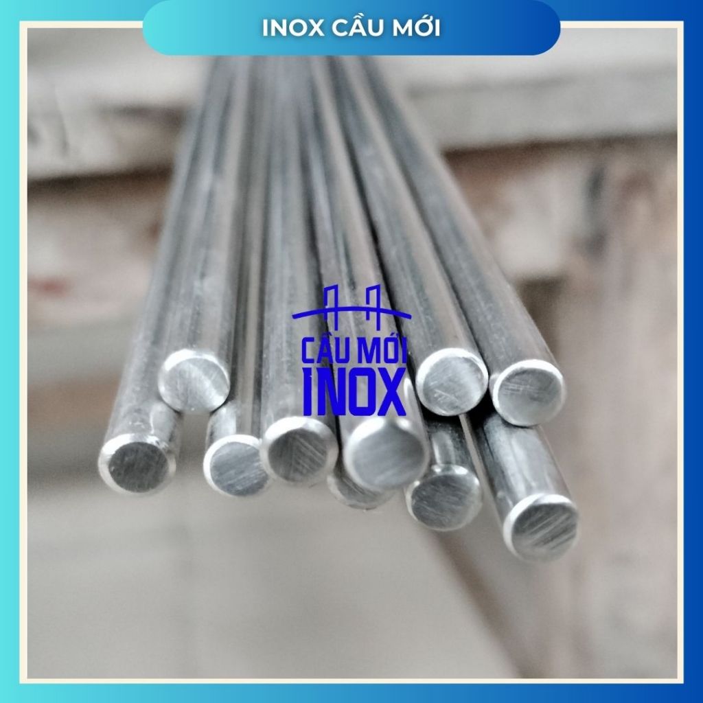 Trục tròn đặc inox 304 phi 4, 5, 6, 8, 10, 12, 14mm, chiều dài 0.5m/1m/1.2 mét, hảng loại 1