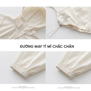 Áo Khoác Gió Nhăn Nữ Avo Avocado Dày Dặn 2 Lớp From Lửng Thiết Kế Có Dây Rút Chống Gió Chống Nắng Cao Cấp