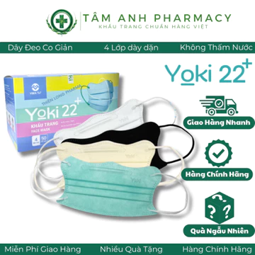 [Deal 50C] Khẩu trang Cua Yoki 22+ kiểu KF94, Khẩu trang y tế thời trang chống bụi mịn và tia UV