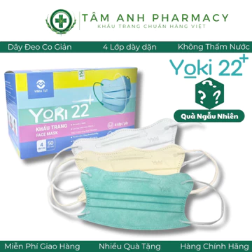 [Thùng 300 Cái] Khẩu trang Cua Yoki 22+ kiểu dáng KF94, khẩu trang y tế con cua 4 lớp dày dặn