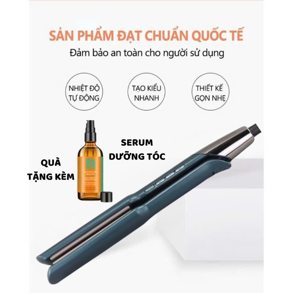 Ảnh Máy duỗi và uốn tóc ENZO 3210 Thương Hiệu italia,công nghệ ion âm,thiết kế đa năng duỗi, là, ép,uốn cụp đuôi BH 5 NĂM 1