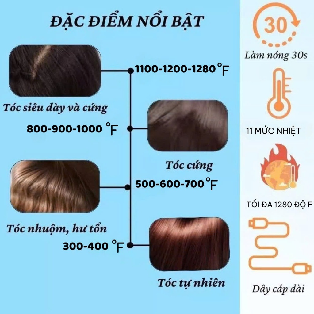Ảnh Máy duỗi và uốn tóc ENZO 3210 Thương Hiệu italia,công nghệ ion âm,thiết kế đa năng duỗi, là, ép,uốn cụp đuôi BH 5 NĂM 3