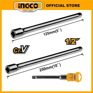 Thanh nối kéo dài 1/2" inch INGCO 125mm HEB12051 | 250mm HEB12101 chất liệu 40Cr,  mạ niken đen