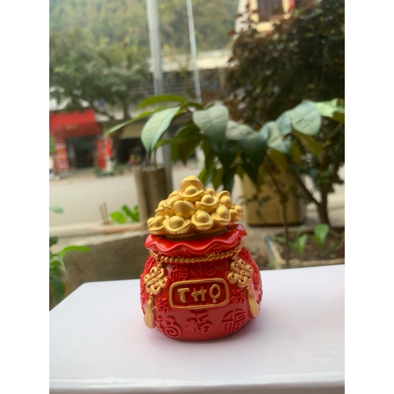 combo 3 Hũ đựng muối gạo tài lộc túi tiền thần tài may mắn trang trí ban thờ