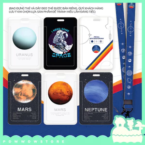Bao Đựng Thẻ Nhân Viên Dọc Nhựa ABS Phong Cách Hoạ Tiết Không Gian Hành Tinh Space Planet