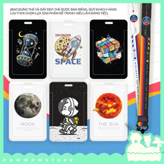 [Sẵn VN] Bao Đựng Thẻ Nhân Viên Dọc Nhựa ABS Phong Cách Hoạ Tiết Không Gian Hành Tinh Space Planet